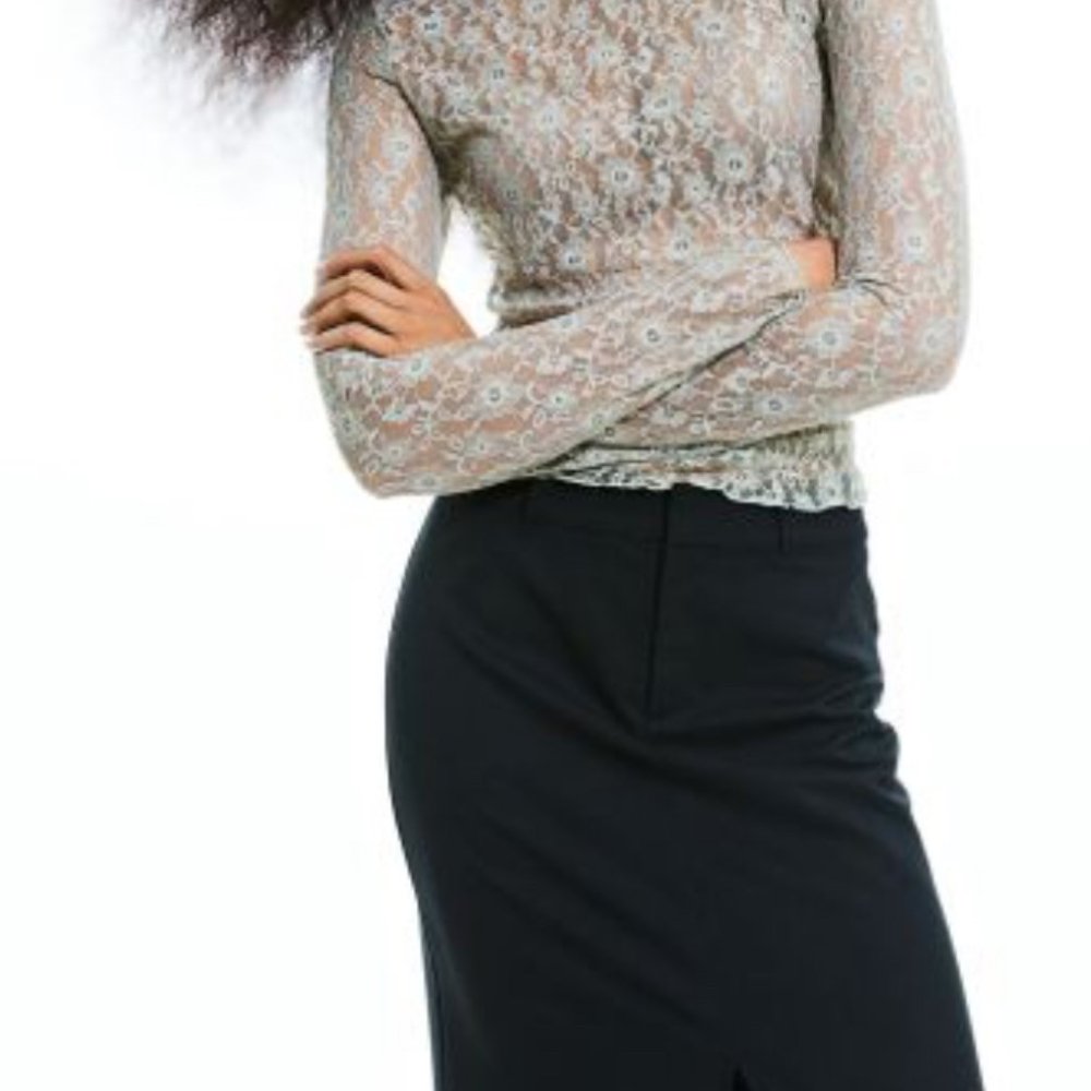Ricciarini for H&M Sz.8 Black Menswear inspired long wool skirt